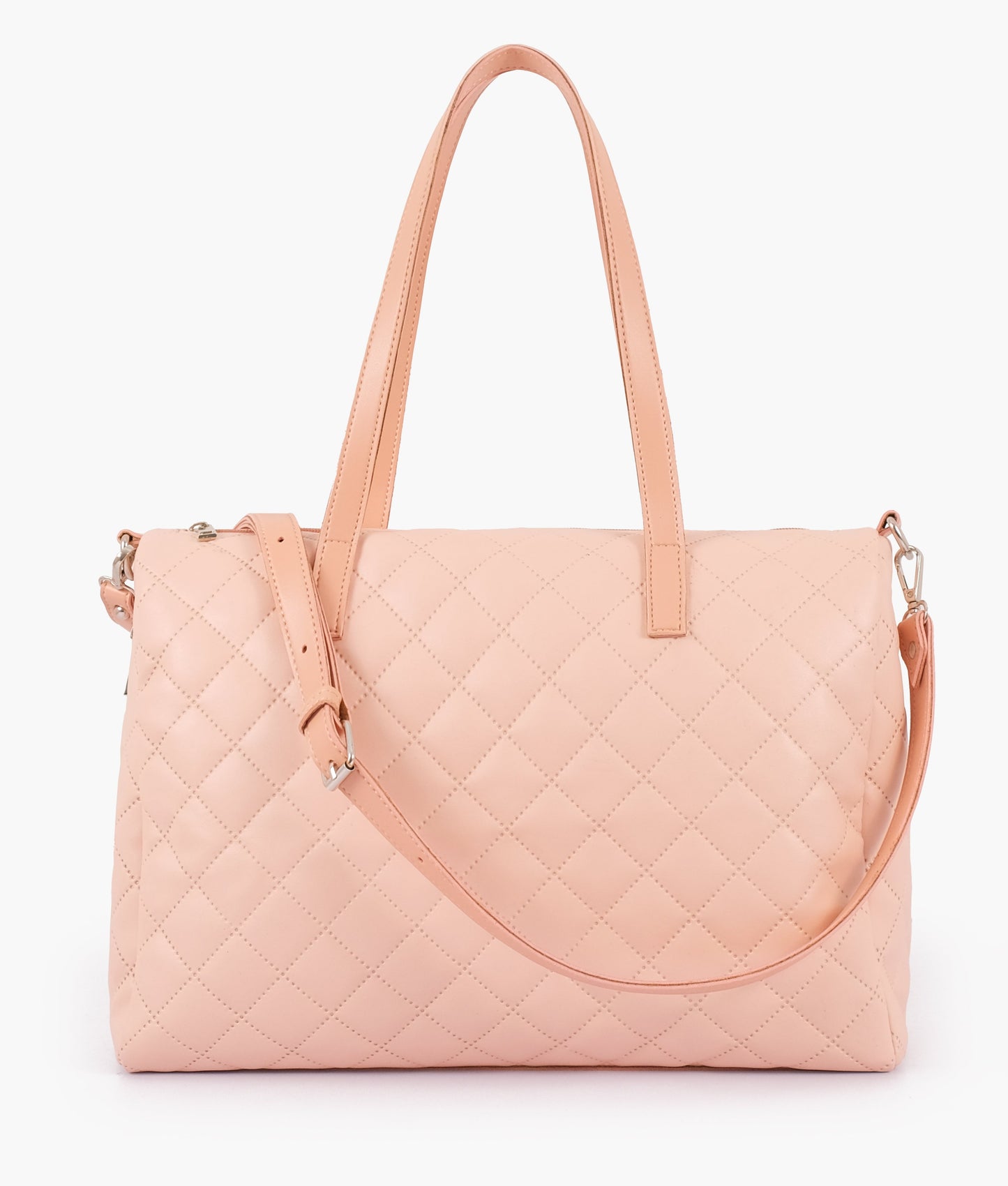 Bolsa tote acolchoada rosa bebê