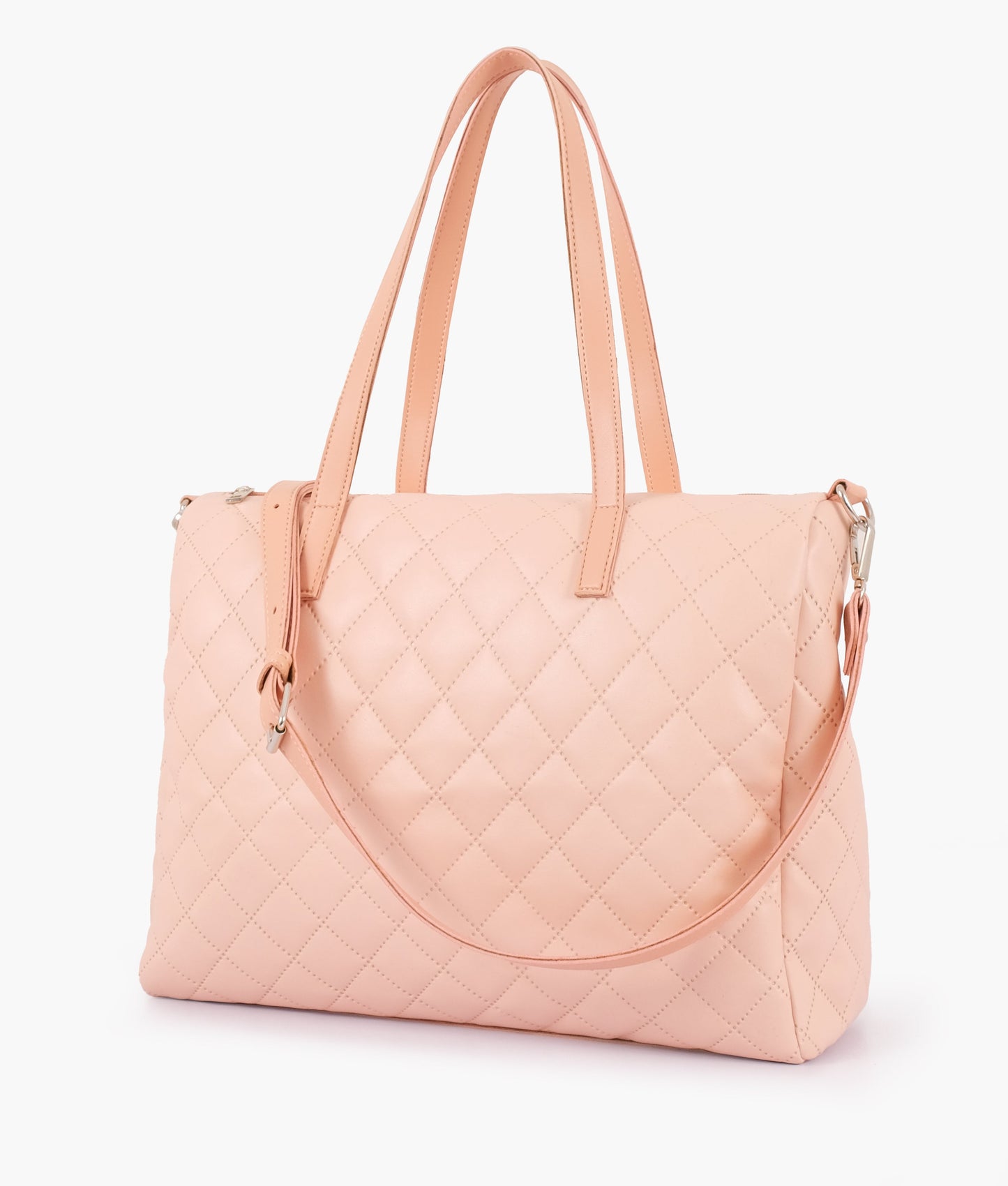 Bolsa tote acolchoada rosa bebê