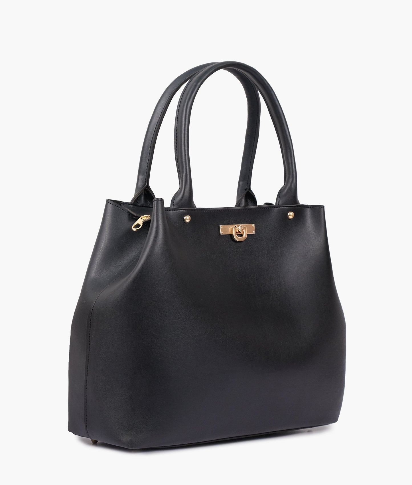 Bolso de mano negro con cremallera