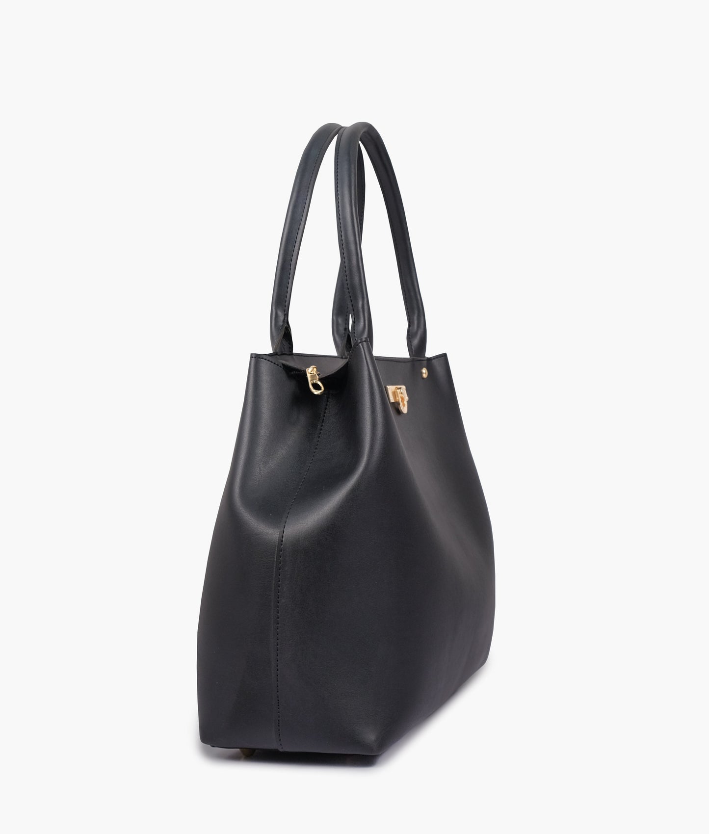 Bolso de mano negro con cremallera