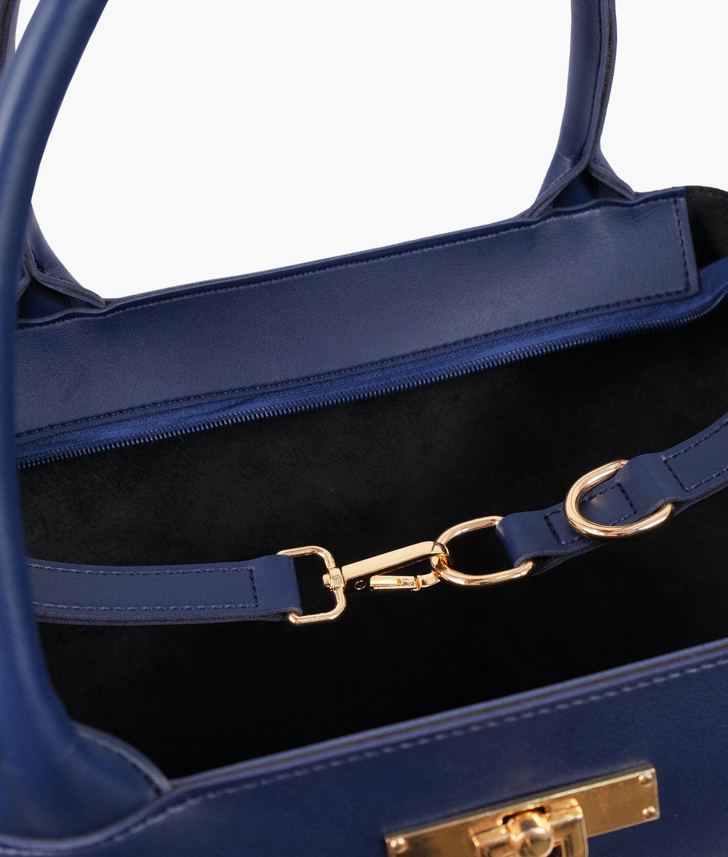 Bolso de mano azul con cremallera